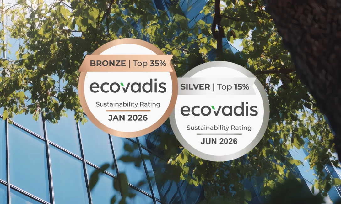Médailles des notations de durabilité EcoVadis : Bronze Top 35% en janvier 2026 et Argent Top 15% en juin 2026