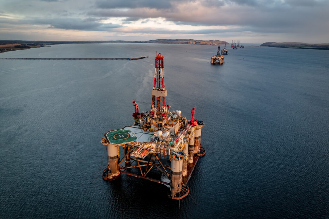 Blue Hour Oil and Gas Drilling Platform