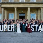 The Chubb Superstars for 2025 gather for a group photograph outside Rudding Park Hotel